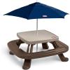 imageLittle Tikes Fold n Store Picnic Table with Market Umbrella Brown 632433MPicnic Table