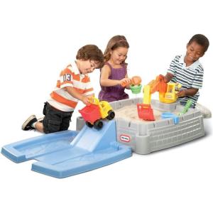 imageLittle Tikes Dirt Diggers Excavator Sandbox for Kids Including lid and Play Sand AccessoriesMulticolorWhite
