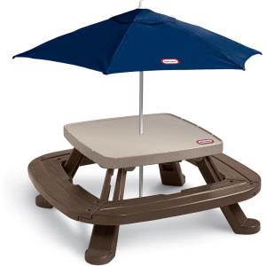 imageLittle Tikes Fold n Store Picnic Table with Market Umbrella Brown 632433MPicnic Table