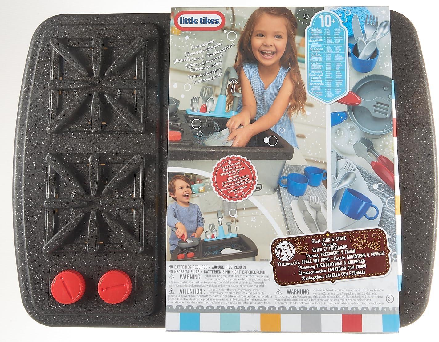 imageLittle Tikes First Sink ampamp Stove Realistic Pretend Play Kitchen Appliance for Kids Includes 13 Cooking Accessories Ages 3 MultiColor