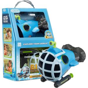 imageLittle Tikes Big Adventures Sea View Submarine STEM Toy Water Vehicle with Underwater Viewer Water Sprayer and Sifting Net for Girls Boys Kids Ages 3