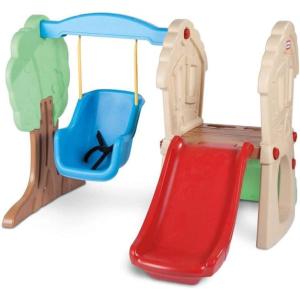 imageLittle Tikes Hide ampamp Seek Climber and Swing Indoor Outdoor with Slide  Easy Set Up  Toddler Playset 5350L x 5200W x 4100H