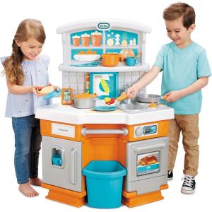imageLittle Tikes Home Grown Kitchen  Role Play Realistic Kitchen Real Cooking ampamp Water Boiling Sounds Kitchen Accessories Set for Girls Boys  Multicolor 22 x 18 x 3025 inches