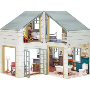 imageLittle Tikes Real Wood Stack n Style Dollhouse with 14 Accessories and Many Combinations to Customize Personalize Dream Design and Build and Play with Any 12Inch Dolls