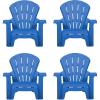 imageLittle Tikes Kids Garden Chair 4 Pack in Blue Outdoor Toddler Activity Adirondack Chairs for Picnic Garden Patio Backyard amp Beach Outdoor Chair Set4 Pack