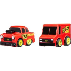 imageLittle Tikes Crazy Fast Cars 2Pack Race Chasers Race Car Themed Pullback Toy Vehicles Goes up to 50 ft